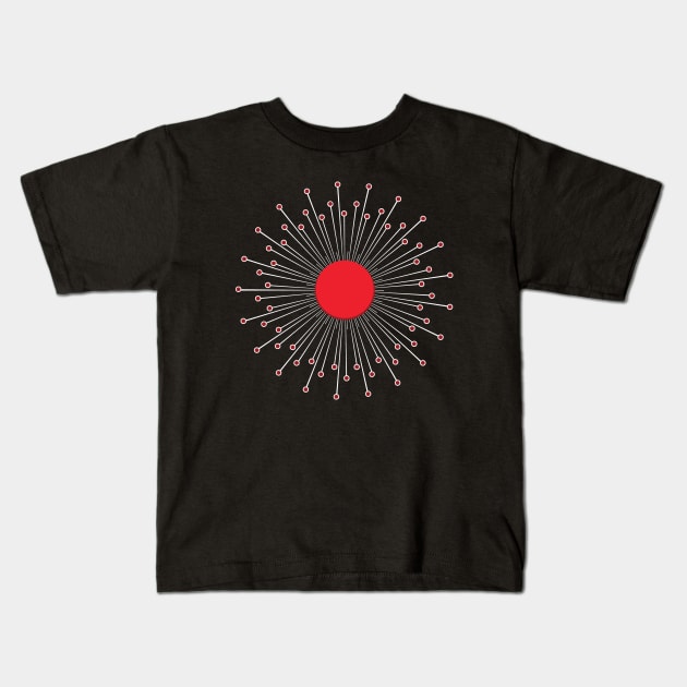 Red Burst Kids T-Shirt by Liam Warr